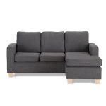 Dani Compact Fabric Corner Chaise Sofa Grey