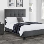Sorrento Slate Grey Upholstered Bed Frame Grey