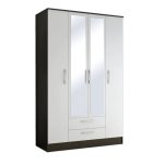 Lynx Black and White 4 Door Wardrobe White