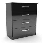 Lynx Black 4 Drawer Chest Black