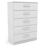 Lynx White 5 Drawer Chest White