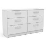 Lynx White 6 Drawer Chest White