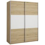 Ellum Oak Panelled Sliding Wardrobe Natural