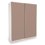 Ellum White and Gloss Sliding Wardrobe White/Brown