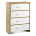 Stockholm White 4 Drawer Chest White