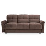 Cate Fabric Sofa Bed with Ottoman Grey
