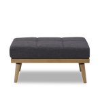 Malo Fabric Footstool Grey