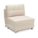 Rita Faux Leather Chair Bed Cream