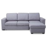 Ronny Fabric Chaise Sofa Bed Grey