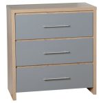 Seville Grey 3 Drawer Chest Grey