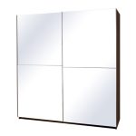 Queen 2 Door Mirrored Sliding Wardrobe White