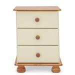 Colburn Cream 3 Drawer Bedside Table Natural/Cream