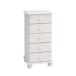 Colburn White 5 Drawer Tallboy White
