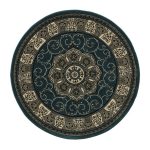 Blue Heritage Round Rug Natural/Blue