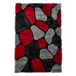 Black and Red Pebbles Noble House Rug Grey