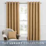 Dorma Bourton Ochre Eyelet Curtains Ochre Yellow