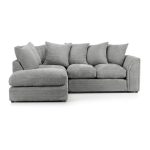 Denver Grey Jumbo Cord Left Hand Corner Sofa Grey