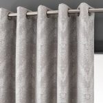 Barbary Dove Grey Jacquard Eyelet Curtains Dove Grey