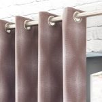 Fiji Taupe Jacquard Eyelet Curtains Taupe (Brown)