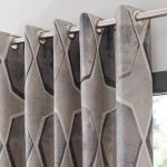 Franklin Pewter Jacquard Eyelet Curtains Pewter