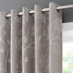 Kiplin Taupe Embroidered Eyelet Curtains Taupe (Brown)