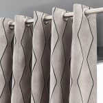 Menlo Ink Jacquard Eyelet Curtains Charcoal
