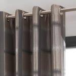 Washington Charcoal Jacquard Eyelet Curtains Charcoal