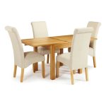 Lambeth Cream 4 Seater Folding Dining Set Natural