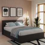 Toronto Black Faux Leather Ottoman Bedstead Black