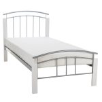 Sartet White and Silver Bedstead White/Silver