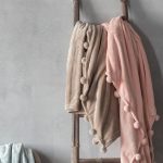 Pom Pom Plush Taupe Throw Grey
