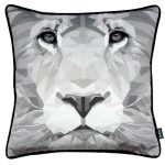 Lion Cushion Grey