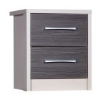 Avola Grey 2 Drawer Bedside Table Cream