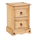 Corona 2 Drawer Bedside Table Natural