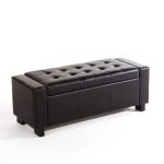 Verona Black Faux Leather Ottoman Black