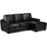 Carla Reversible Faux Leather Corner Chaise Black