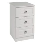 Calando Putty 3 Drawer Bedside Table Cream