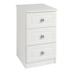Calando Cream 3 Drawer Bedside Table Cream