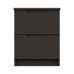 Legato Black Gloss 2 Drawer Bedside Table Black