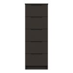 Legato Black Gloss 5 Drawer Tallboy Black