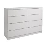 Legato Light Grey Gloss 8 Drawer Wide Chest Cream