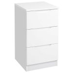 Legato White Gloss 3 Drawer Bedside Table White