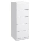 Legato White Gloss 5 Drawer Tallboy White