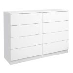 Legato White Gloss 8 Drawer Wide Chest White