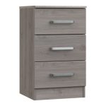 Minnesota Grey 3 Drawer Bedside Table Grey