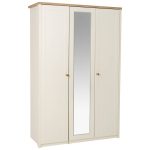 Findon Mirrored Triple Wardrobe Cream (Natural)