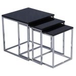Charisma Black High Gloss Nest of Tables Black