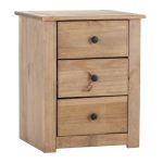 Panama 3 Drawer Bedside Table Natural