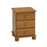 Colburn Pine 3 Drawer Bedside Natural