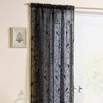 Nightingale Black Slot Top Voile Curtains Black